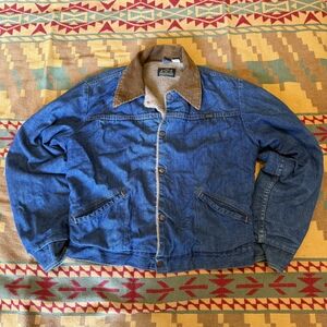 Vintage Maverick Blue Bell 60s Sherpa Lined Denim Jacket Size 36